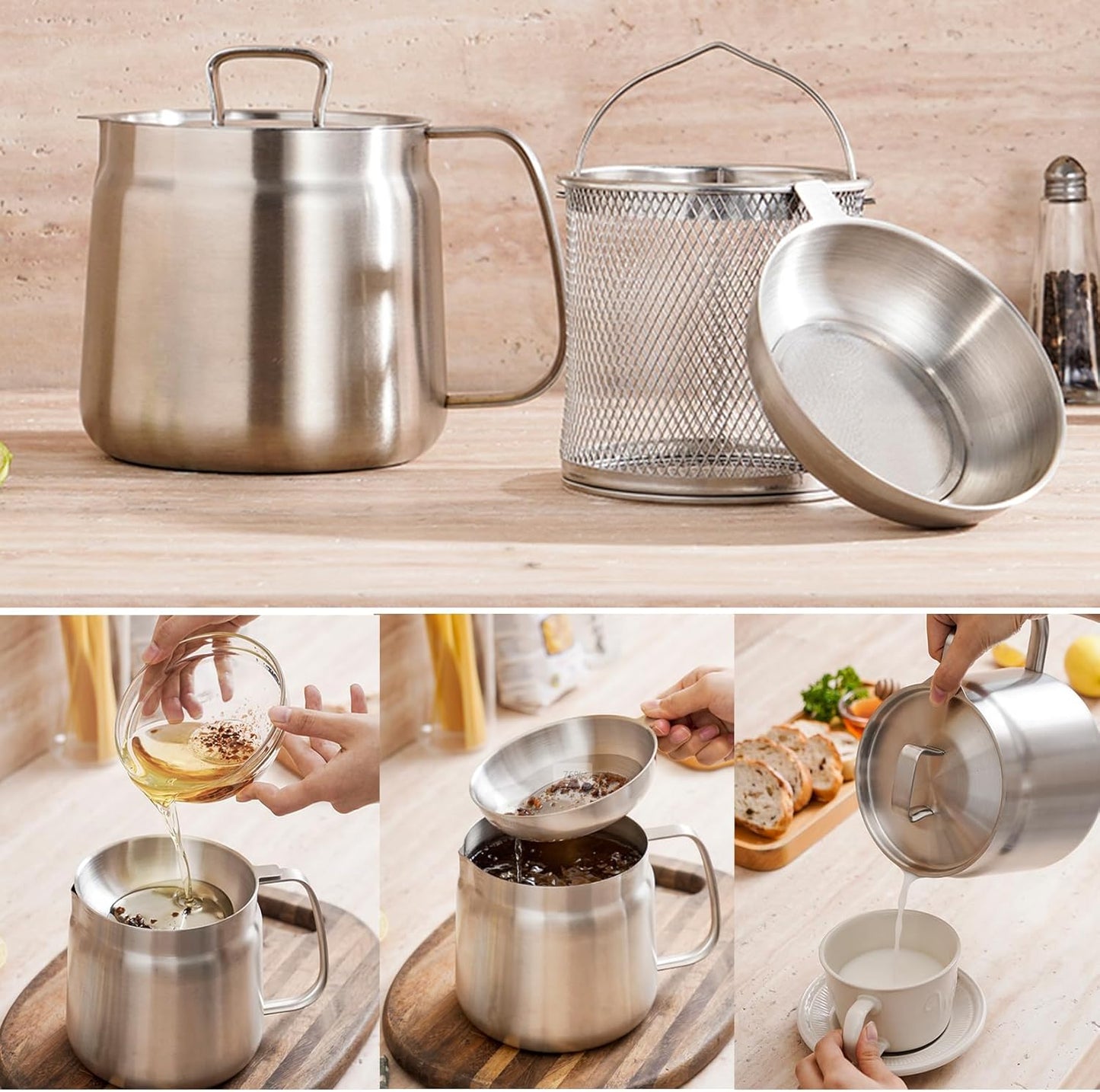 Crisp & Clean Fry Pot (Stainless Steel)