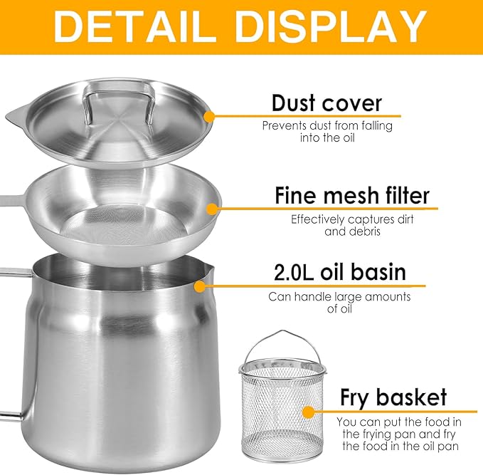 Crisp & Clean Fry Pot (Stainless Steel)